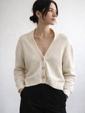 Faherty Cream/Ivory Cotton Cardigan